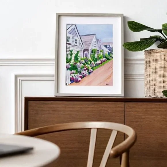 Nantucket Watercolor Hydrangeas Art Print - Picture 3 of 4